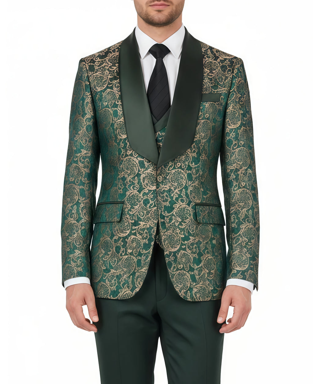 Single-Breasted One-Button Tailcoat Three-Piece Suit (Available in Six Colors)