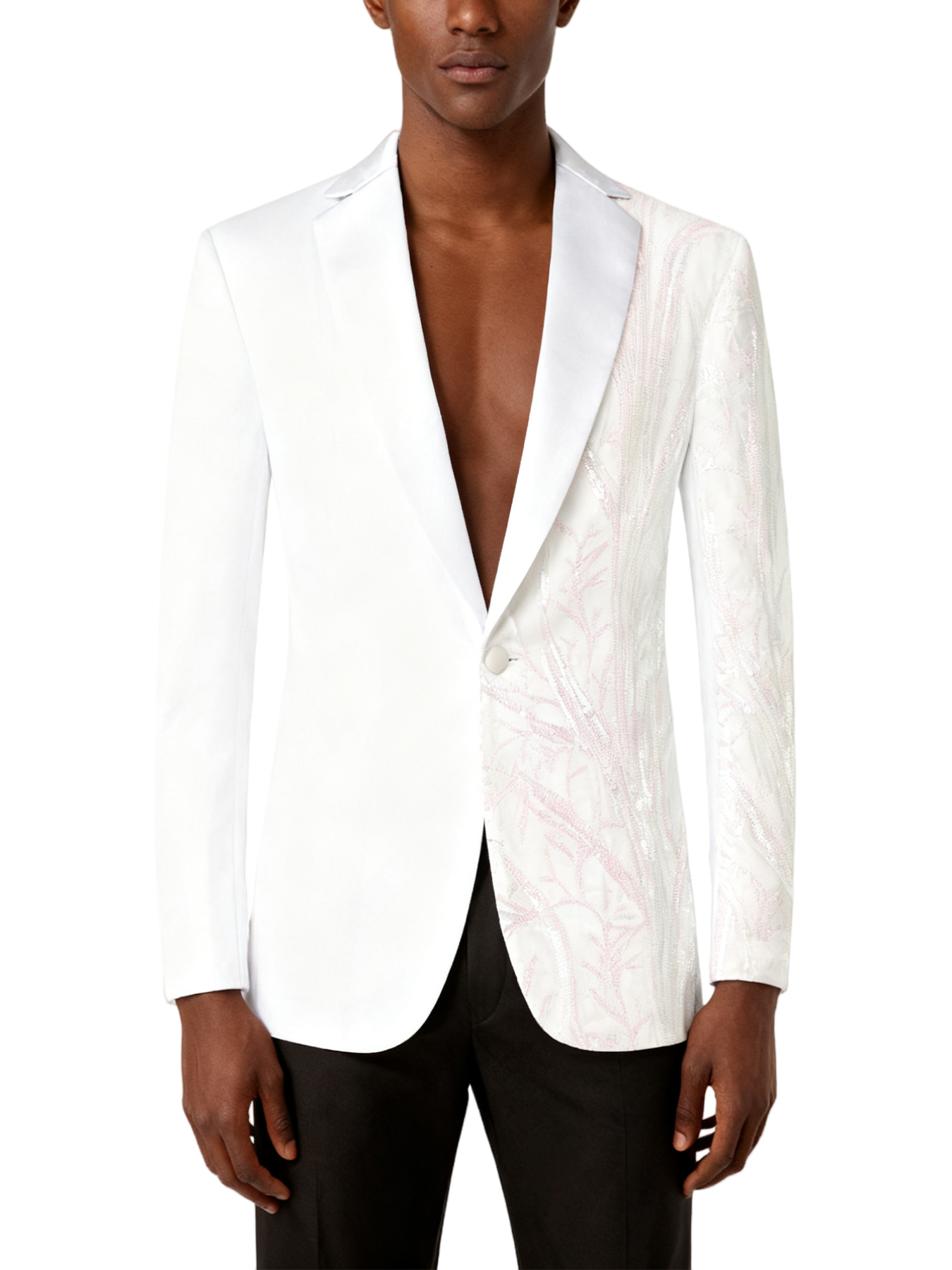 Jeweled Leaf Patchwork Suit Set (Includes a Delicate Brooch and Gift Box)