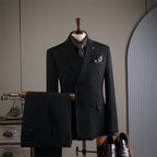 Freedom Island Striped Double-Peaked Suit, including a brooch and gift box packaging