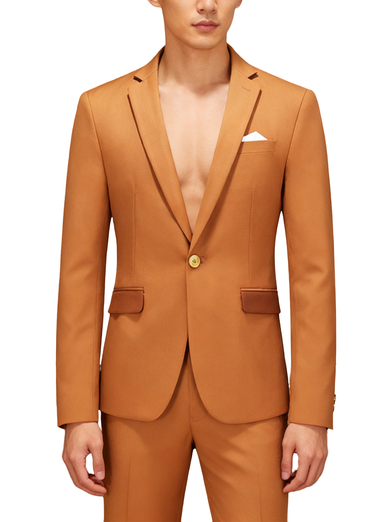 Single-button suit two-piece set (including a beautiful brooch and gift box packaging)