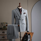 Double-breasted striped suit set, including a brooch and a beautiful gift boxDouble-breasted striped suit set, including a brooch and a beautiful gift box