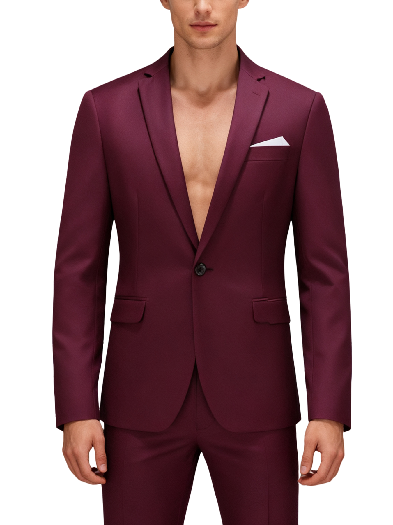 Single-button suit two-piece set (including a beautiful brooch and gift box packaging)