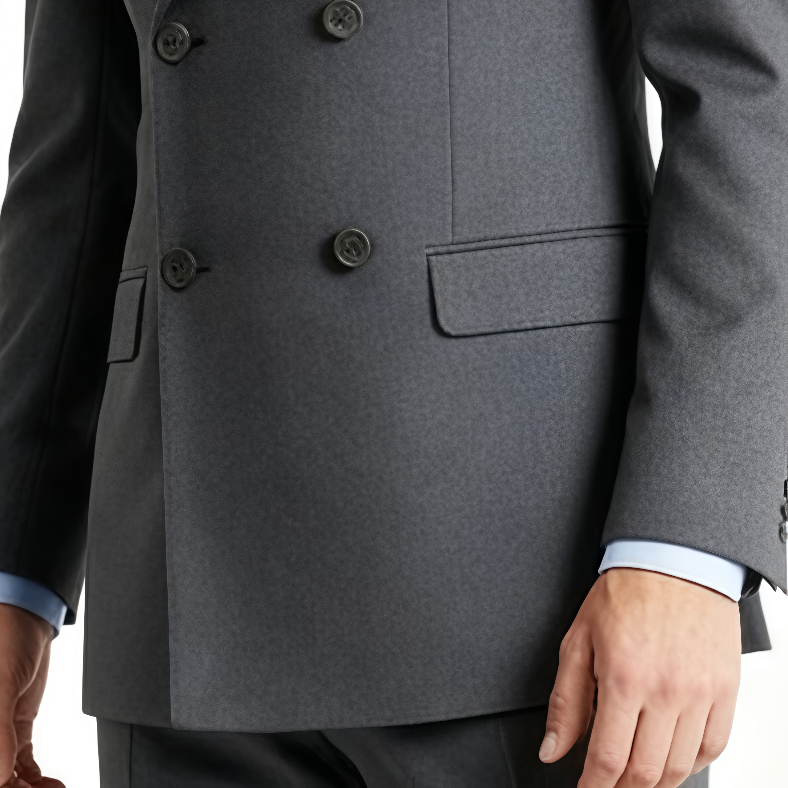 Freedom Island Double-Breasted Wool Suit 3-Piece Set