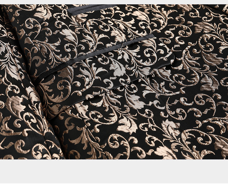 Two-piece Silk-finish Suit with Intricate Pattern