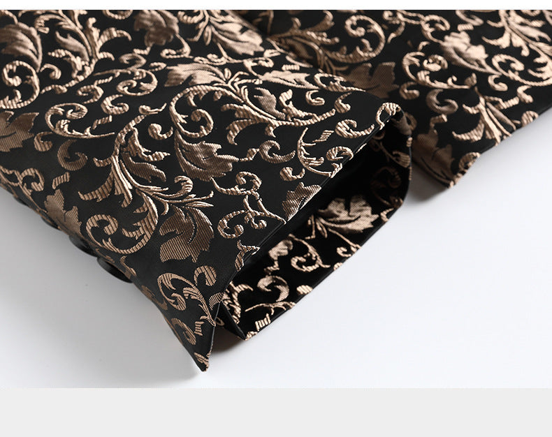 Two-piece Silk-finish Suit with Intricate Pattern