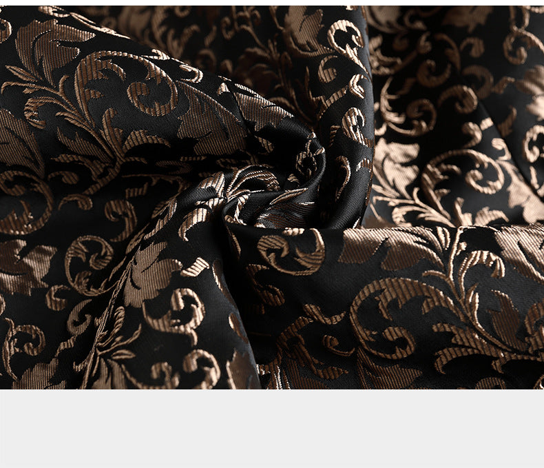 Two-piece Silk-finish Suit with Intricate Pattern