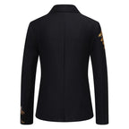 Slim-fit Suit Set with Gold-foil Leaf Pattern