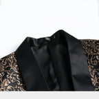 Two-piece Silk-finish Suit with Intricate Pattern