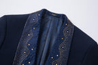 Elegant Diamond-Detail Evening Gown (Three Colors Available)