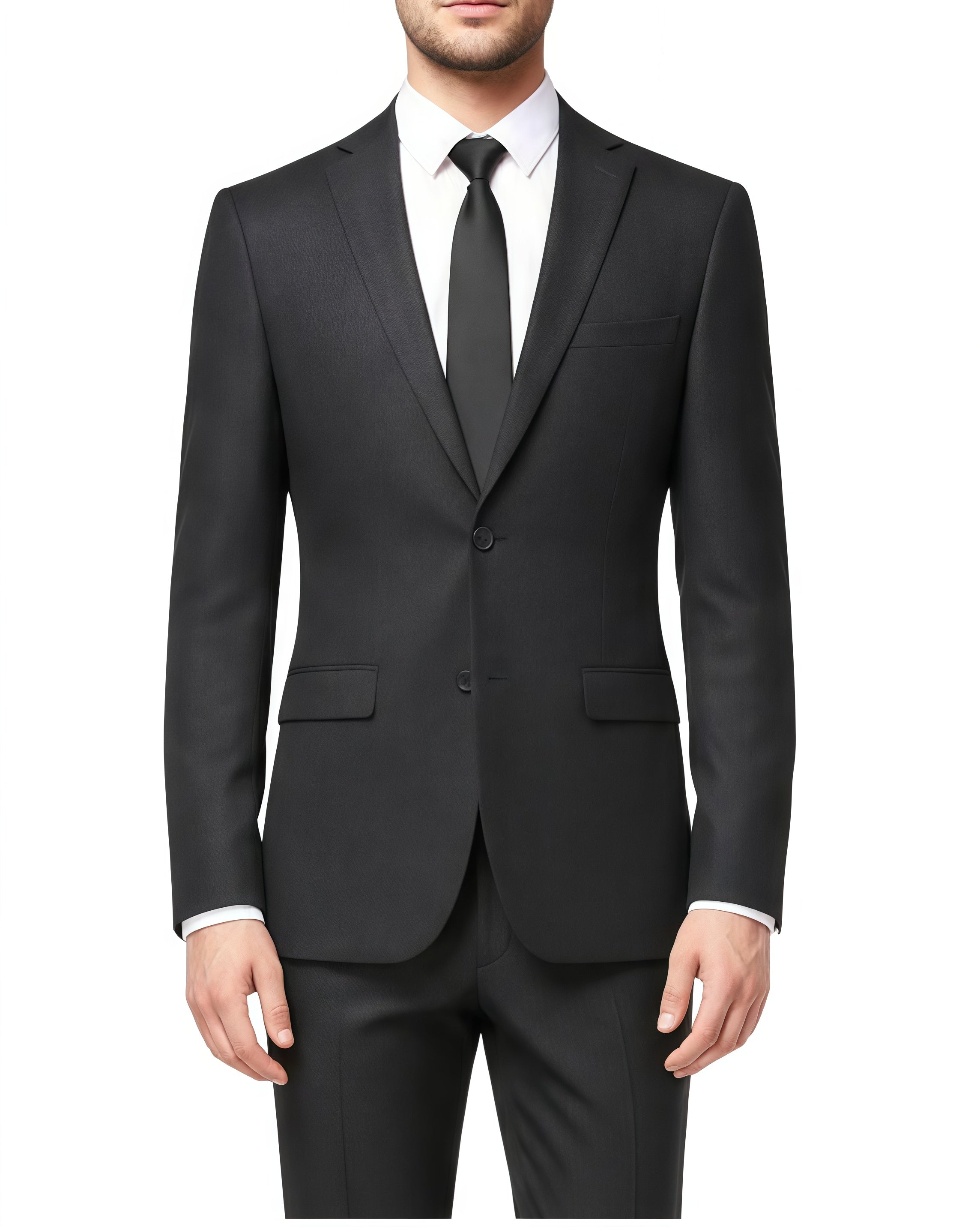 Classic Two-Button Wool Suit – Two-Piece Set