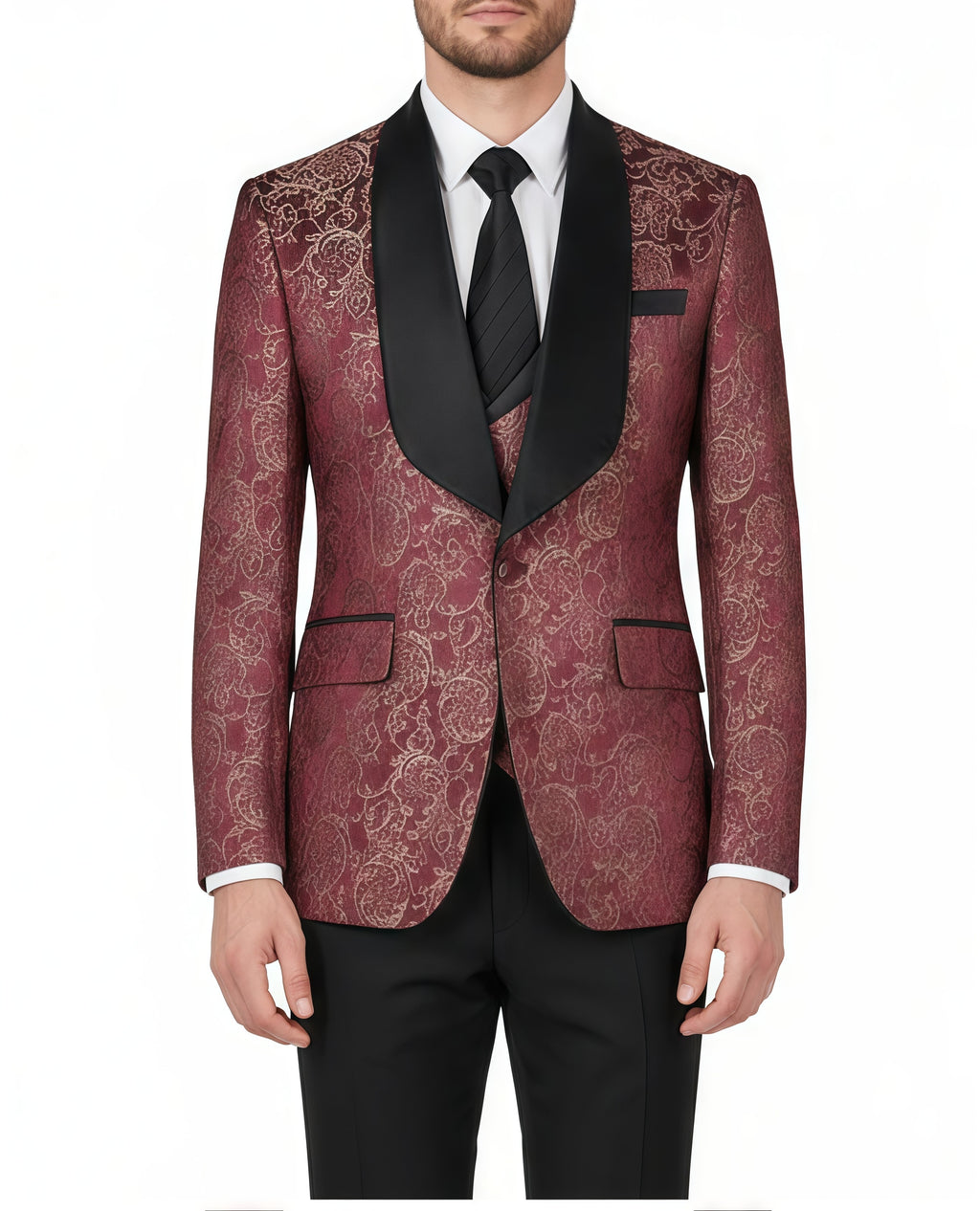 Single-Breasted One-Button Tailcoat Three-Piece Suit (Available in Six Colors)