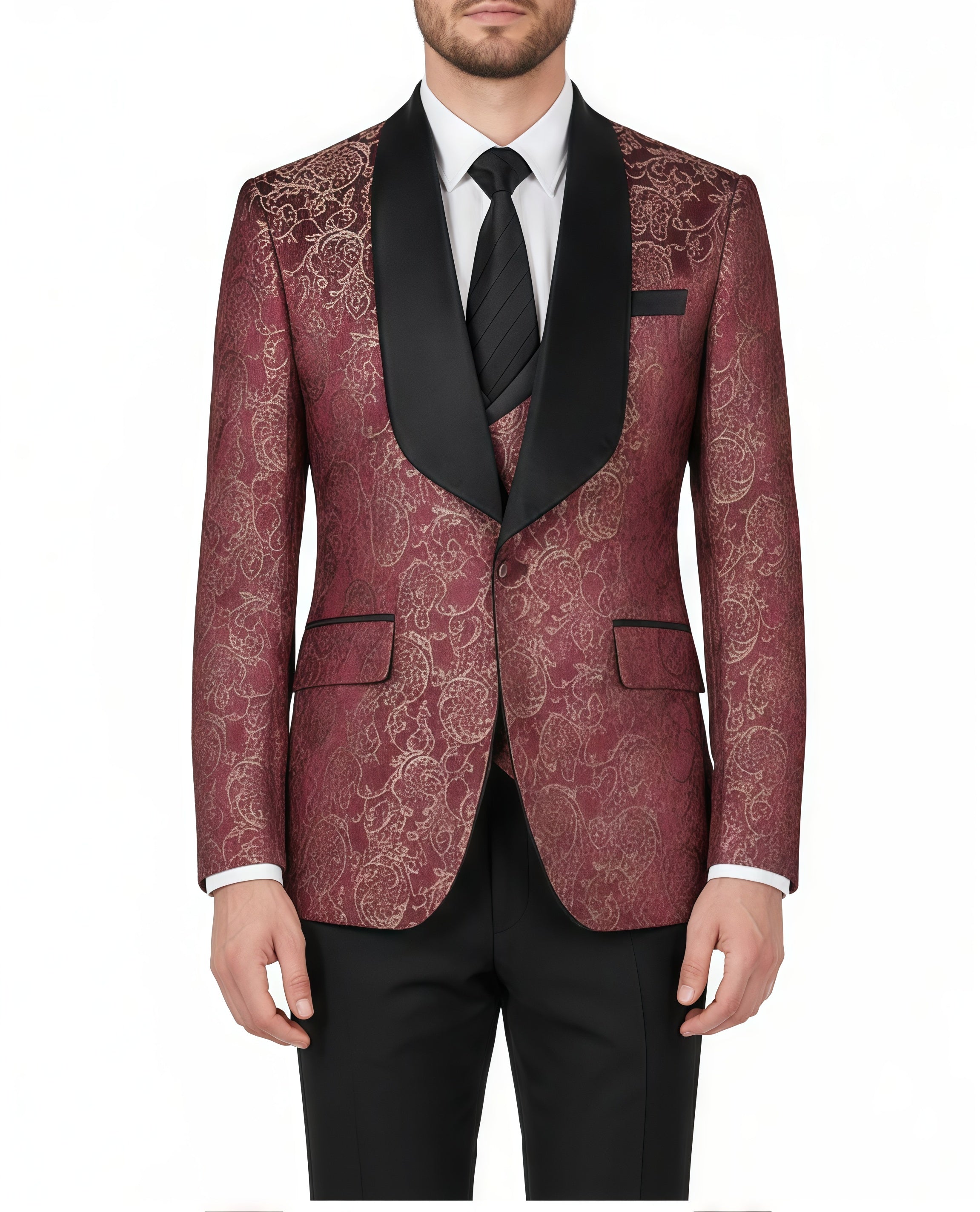 Single-Breasted One-Button Tailcoat Three-Piece Suit (Available in Six Colors)