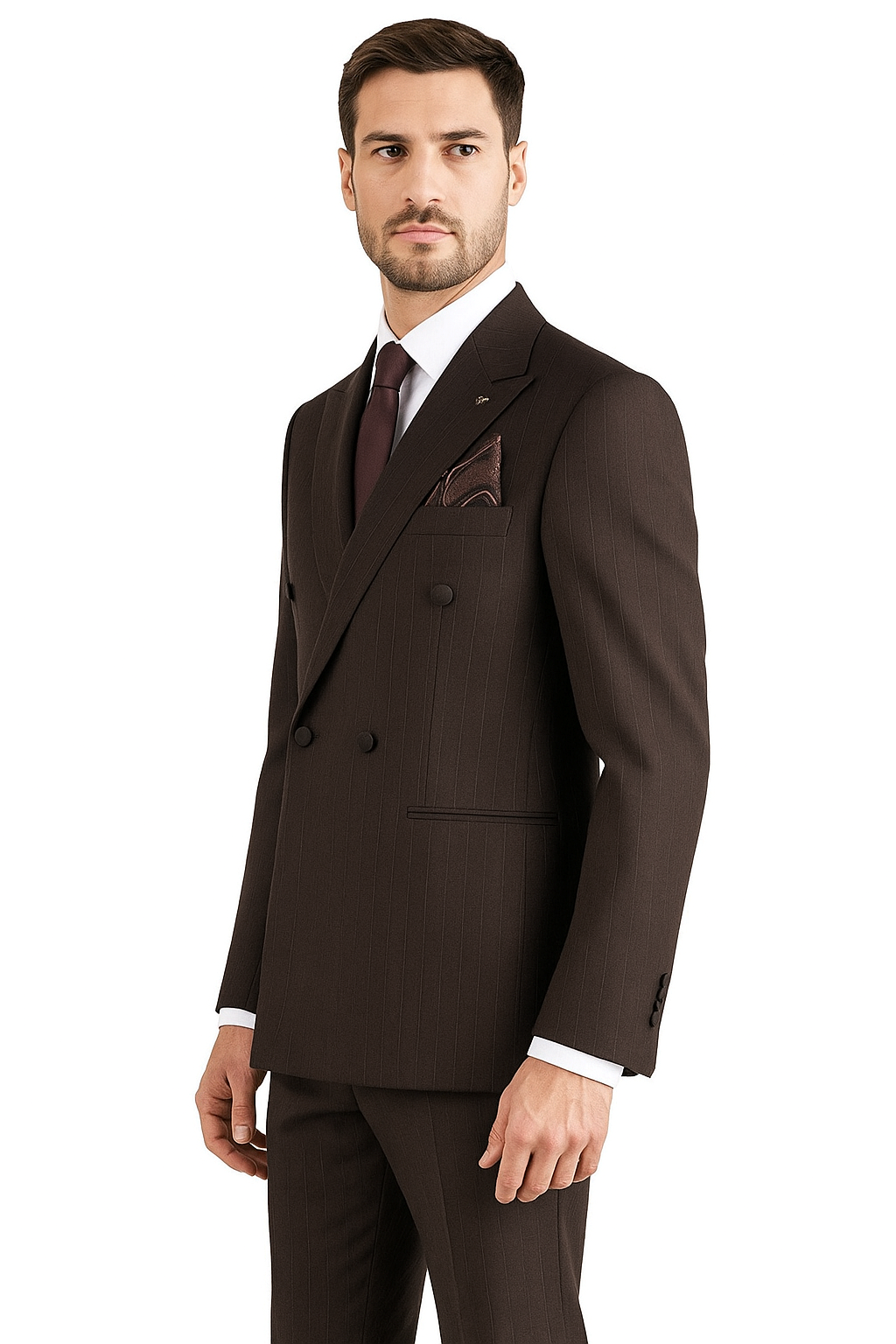 Freedom Island Two-button suit set, consisting of jacket, waistcoat and trousers in a three-piece set, with an adjustable belt, packed in a gift box.